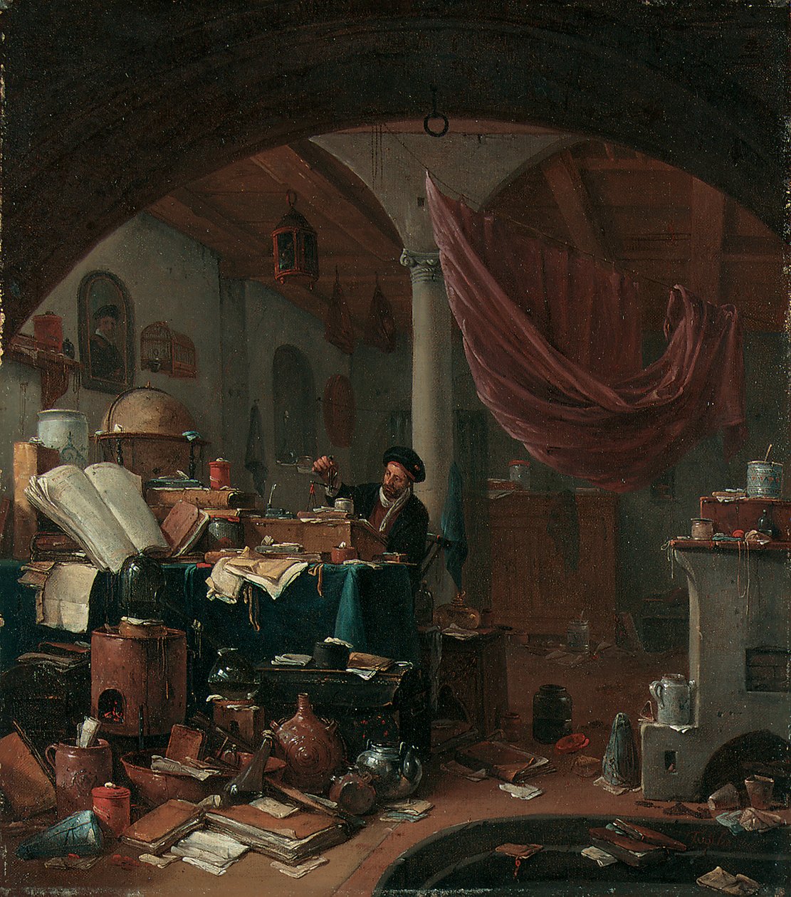 Ein Alchemist in seinem Arbeitszimmer von Thomas Wyck