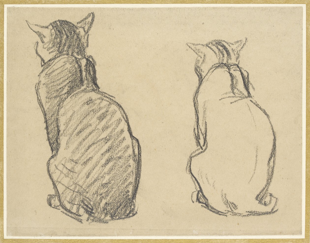 Zwei Studien einer Katze von Théophile Alexandre Steinlen