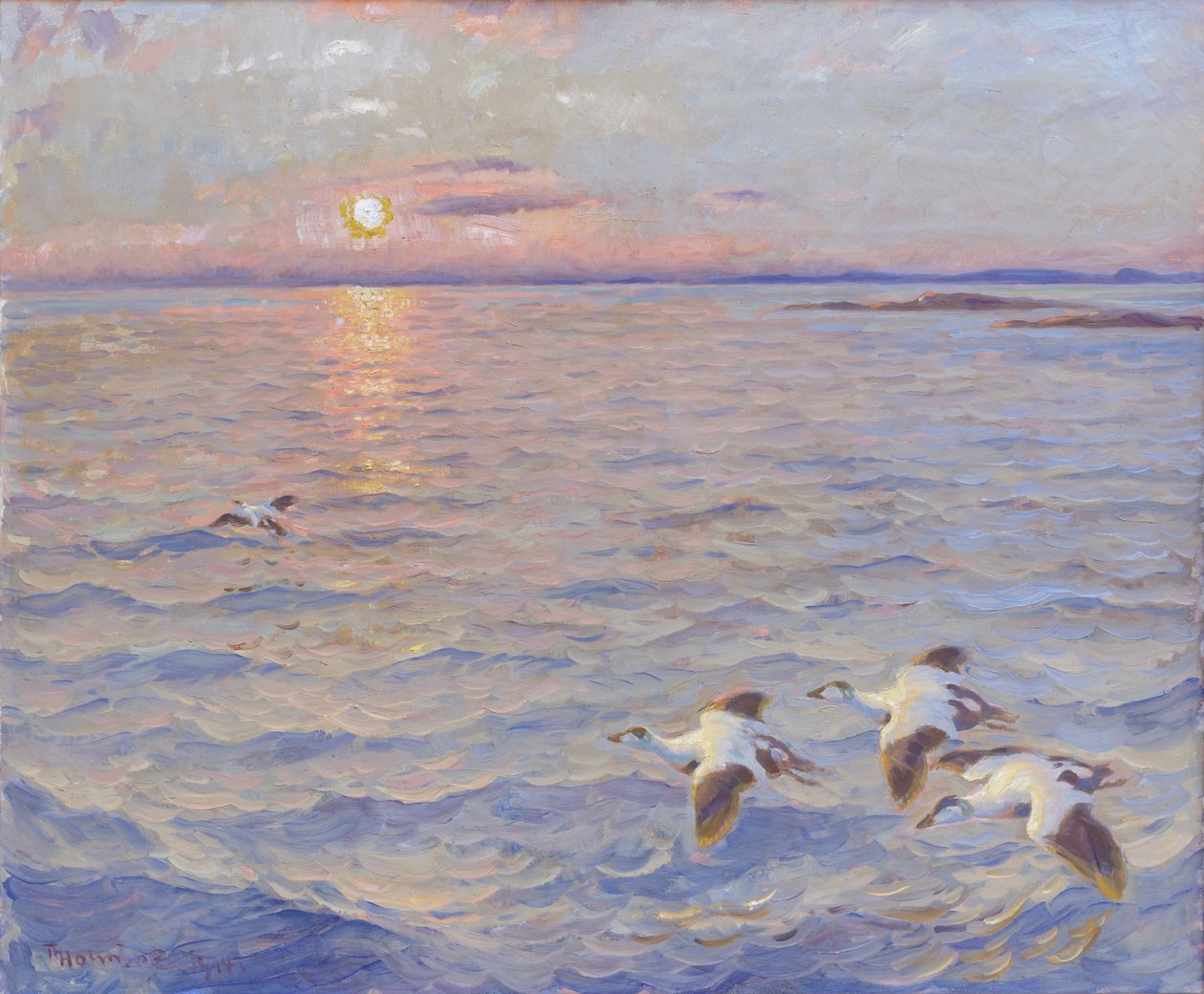 Sonnenuntergang über dem Norwegischen Meer von Thorolf Holmboe