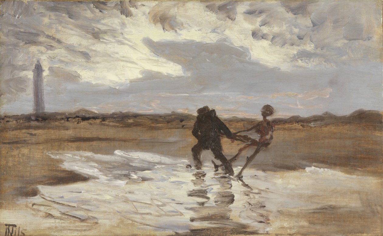 Der Geist des ertrunkenen Mannes versucht ein neues Opfer für das Meer zu beanspruchen von Thorvald Niss