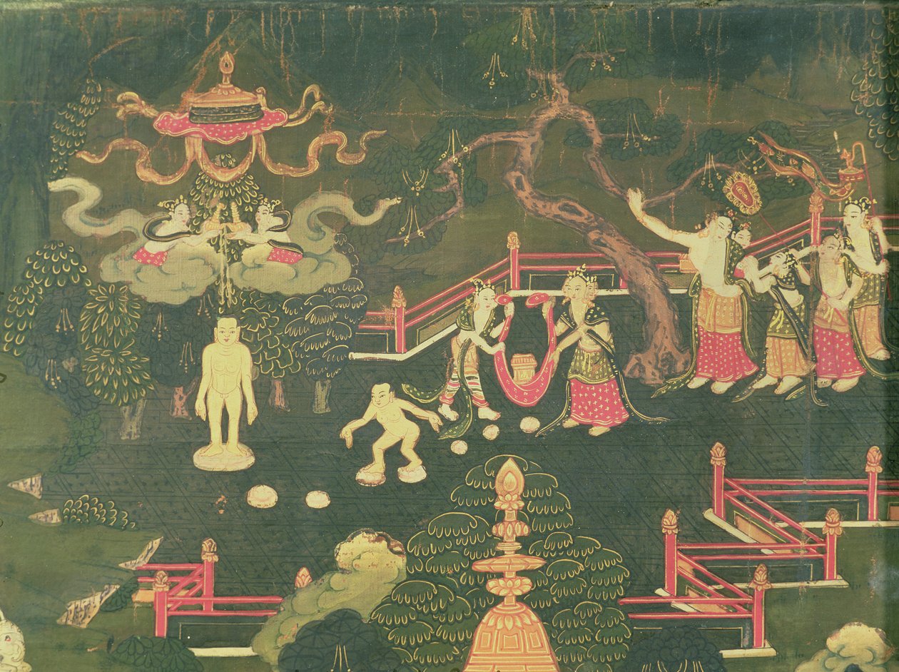 Das Leben von Buddha Shakyamuni, Detail seiner Kindheit von Tibetan School