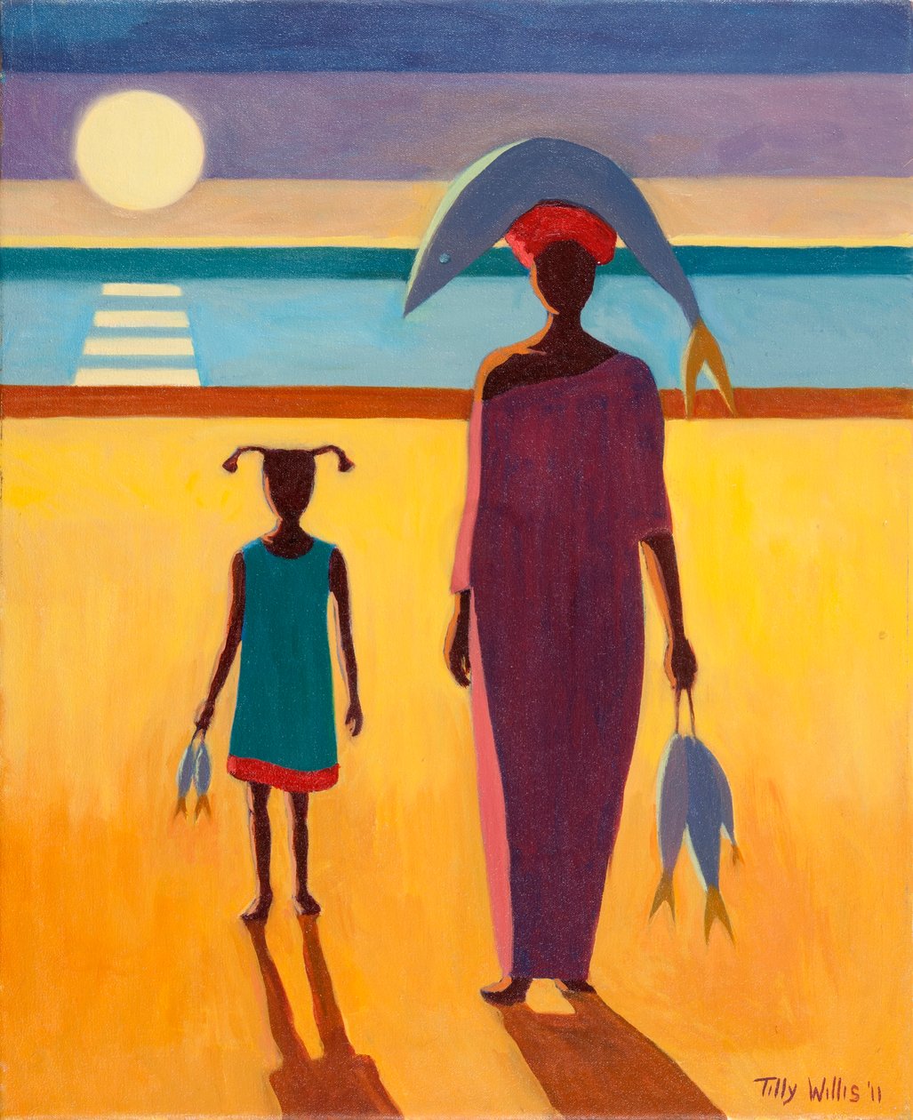 Frau mit Fisch von Tilly Willis