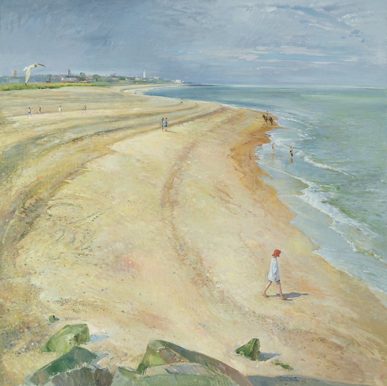 Der geschwungene Strand, Southwold, 1997 von Timothy Easton