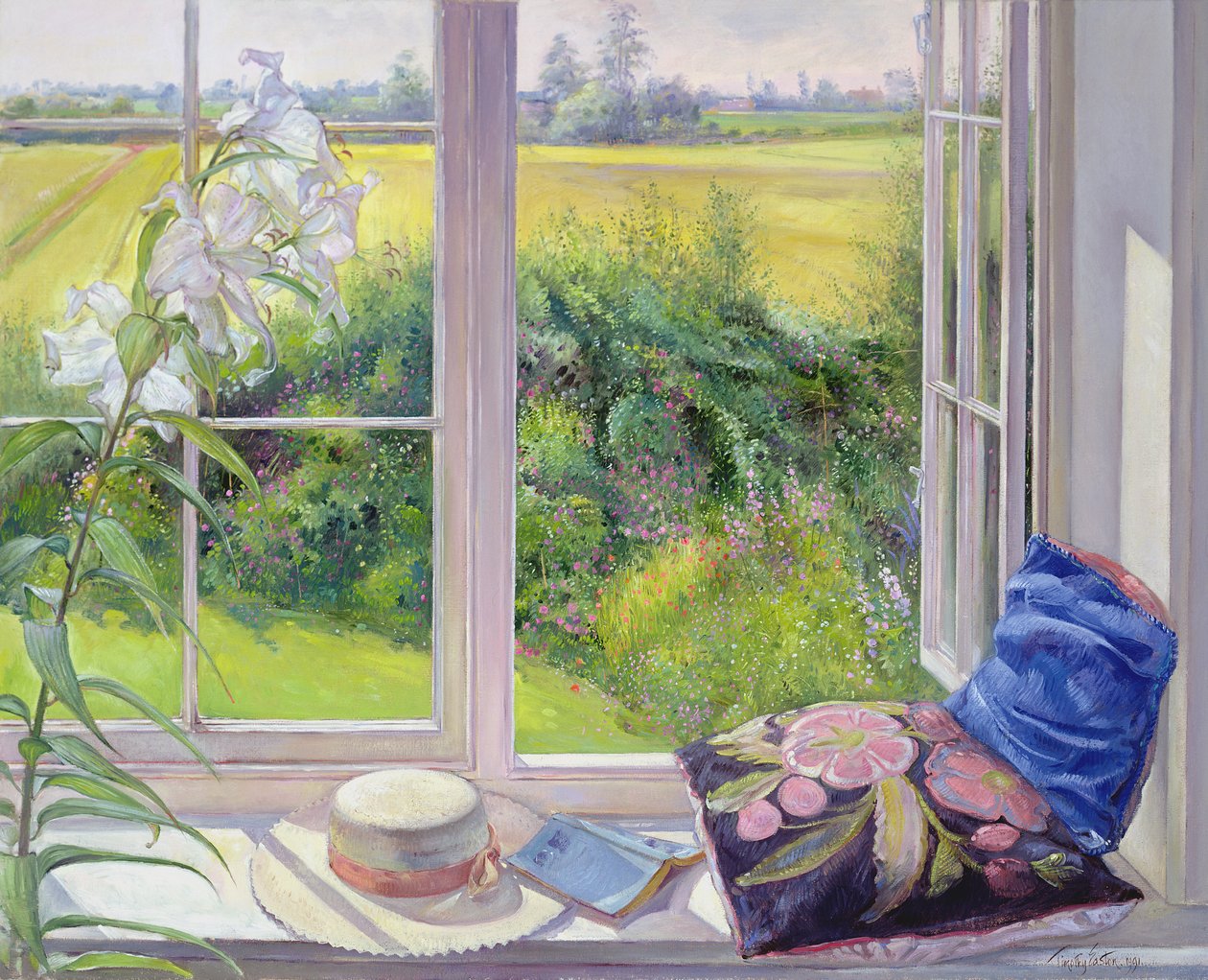 Fenstersitz und Lilie von Timothy Easton