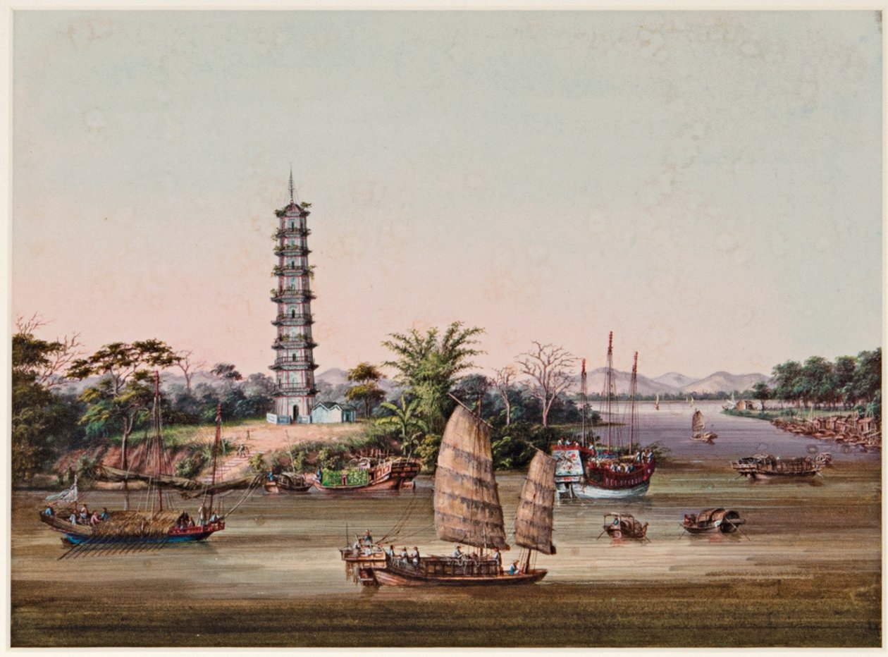 Die neunstöckige Whampoa-Pagode, Perlfluss von Tingqua
