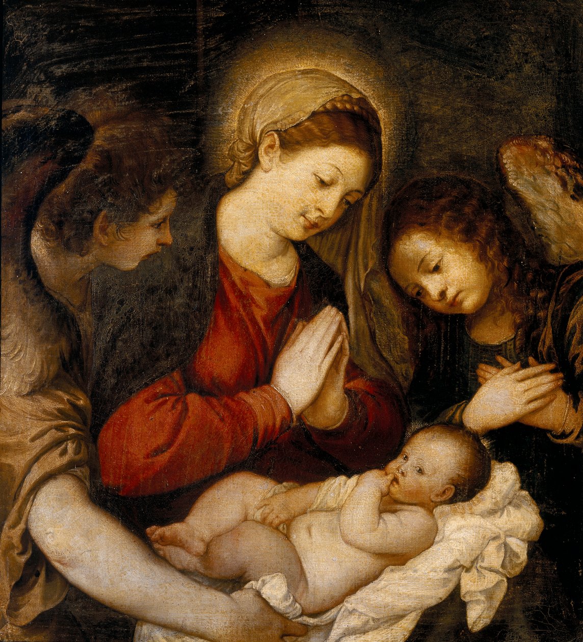 Anbetung des Kindes von Tiziano Vecelli