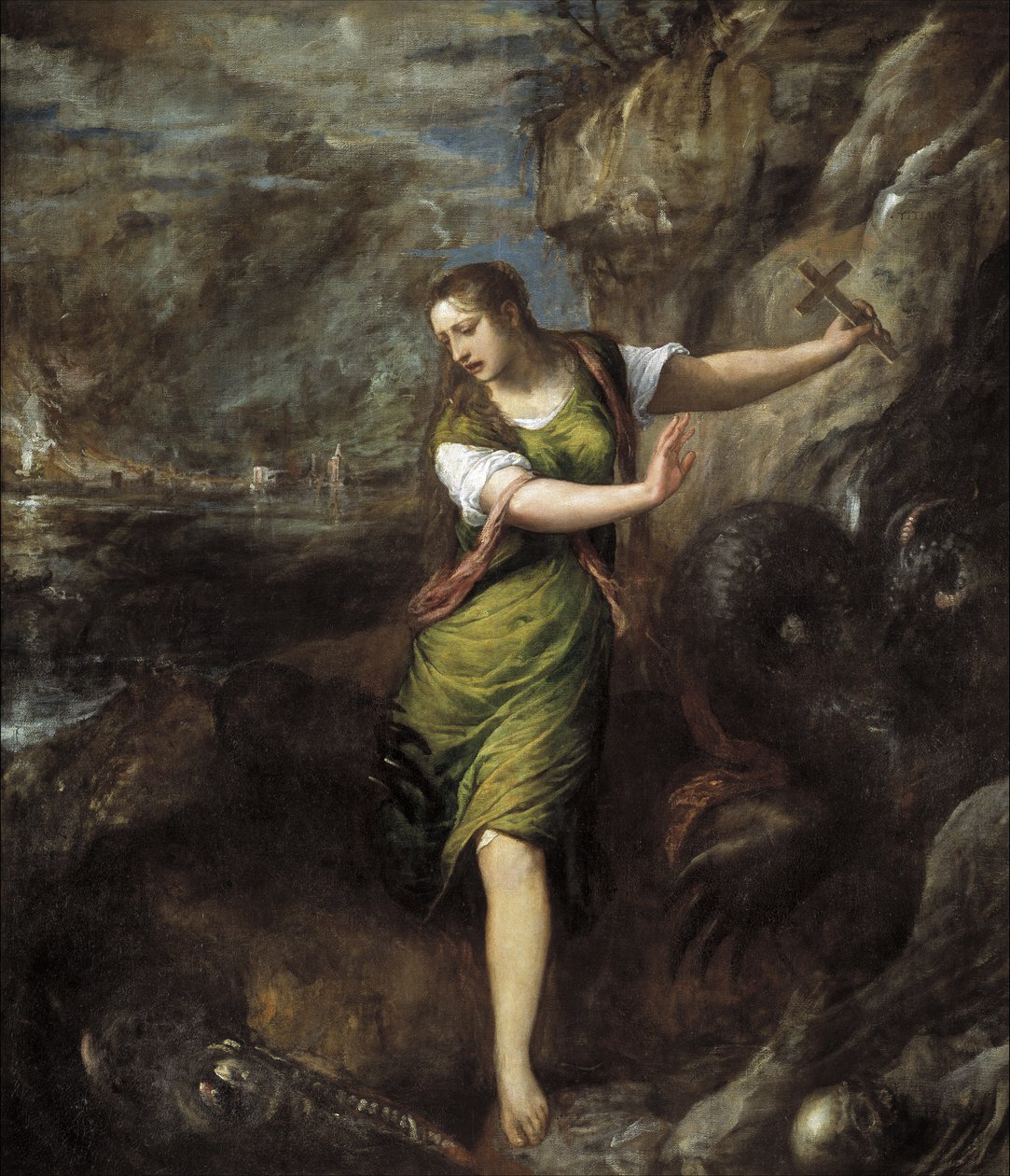 Heilige Margarete, um 1565 von Tiziano Vecelli