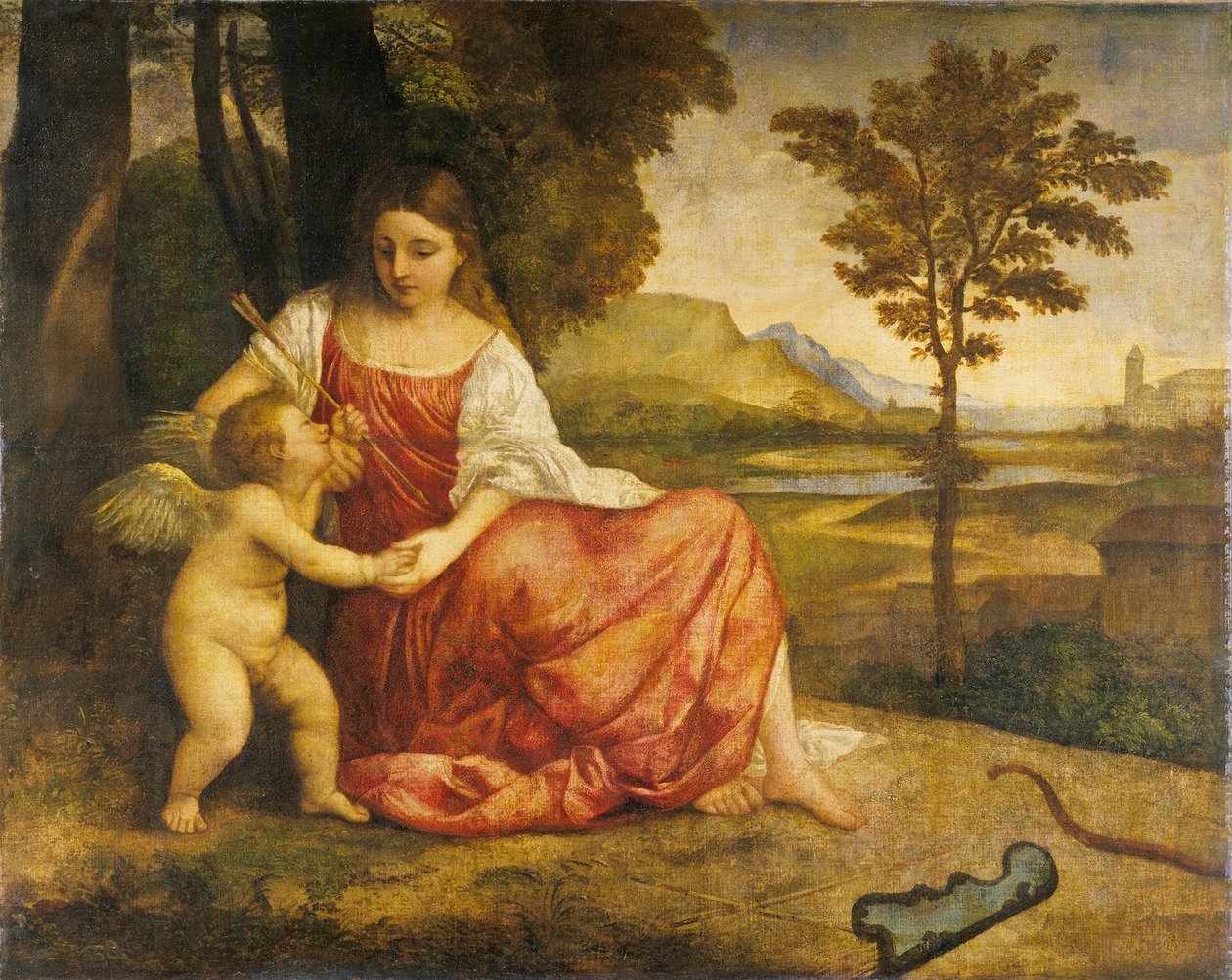 Venus und Amor von Titian