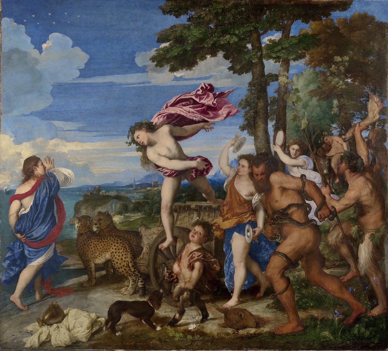 Bacchus und Ariadne, 1520-23 (vor der Restaurierung) von Tiziano Vecelli