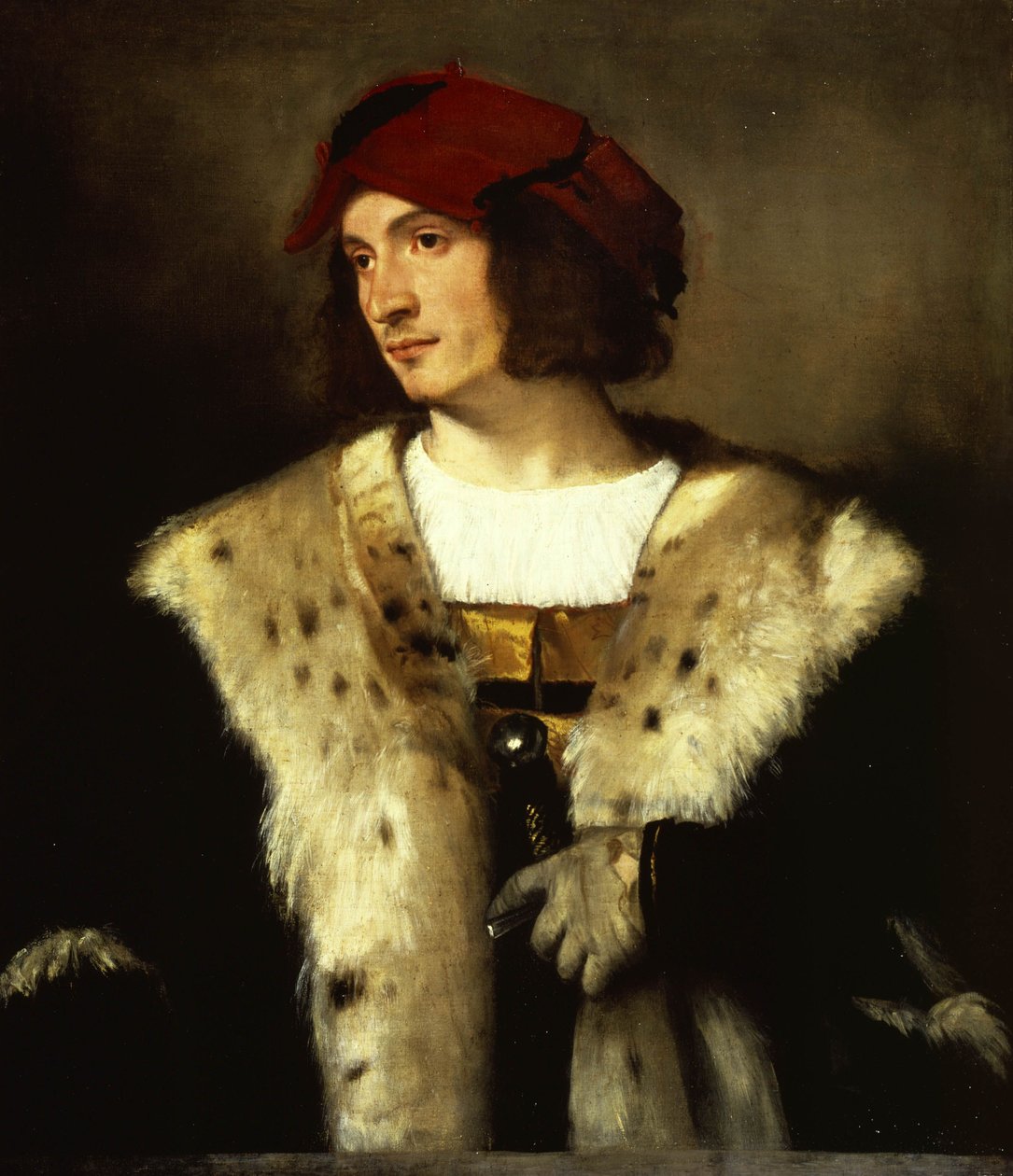 Porträt eines Mannes mit roter Kappe von Tiziano Vecelli