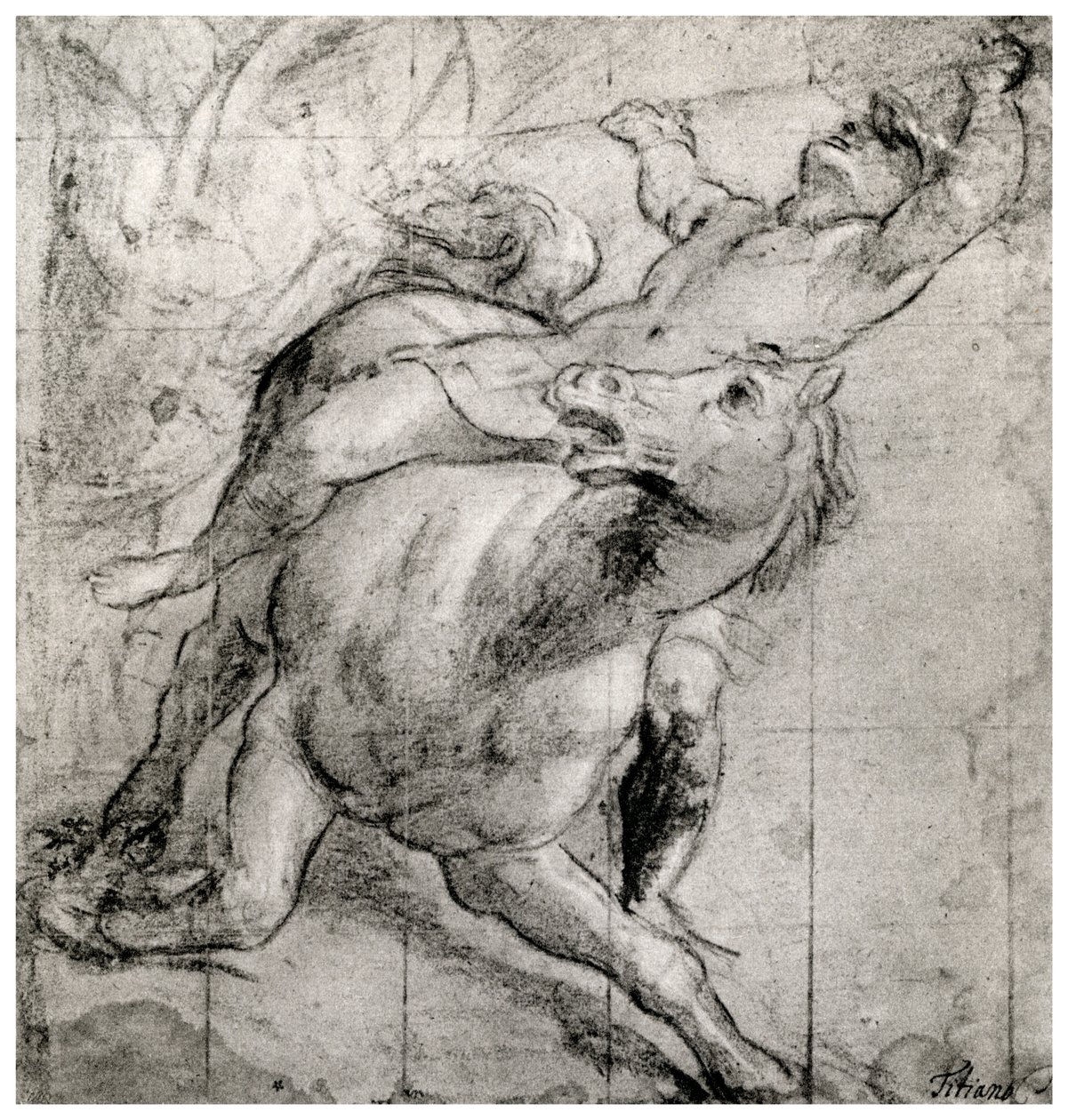 Reiter fällt, um 1565 von Tiziano Vecelli