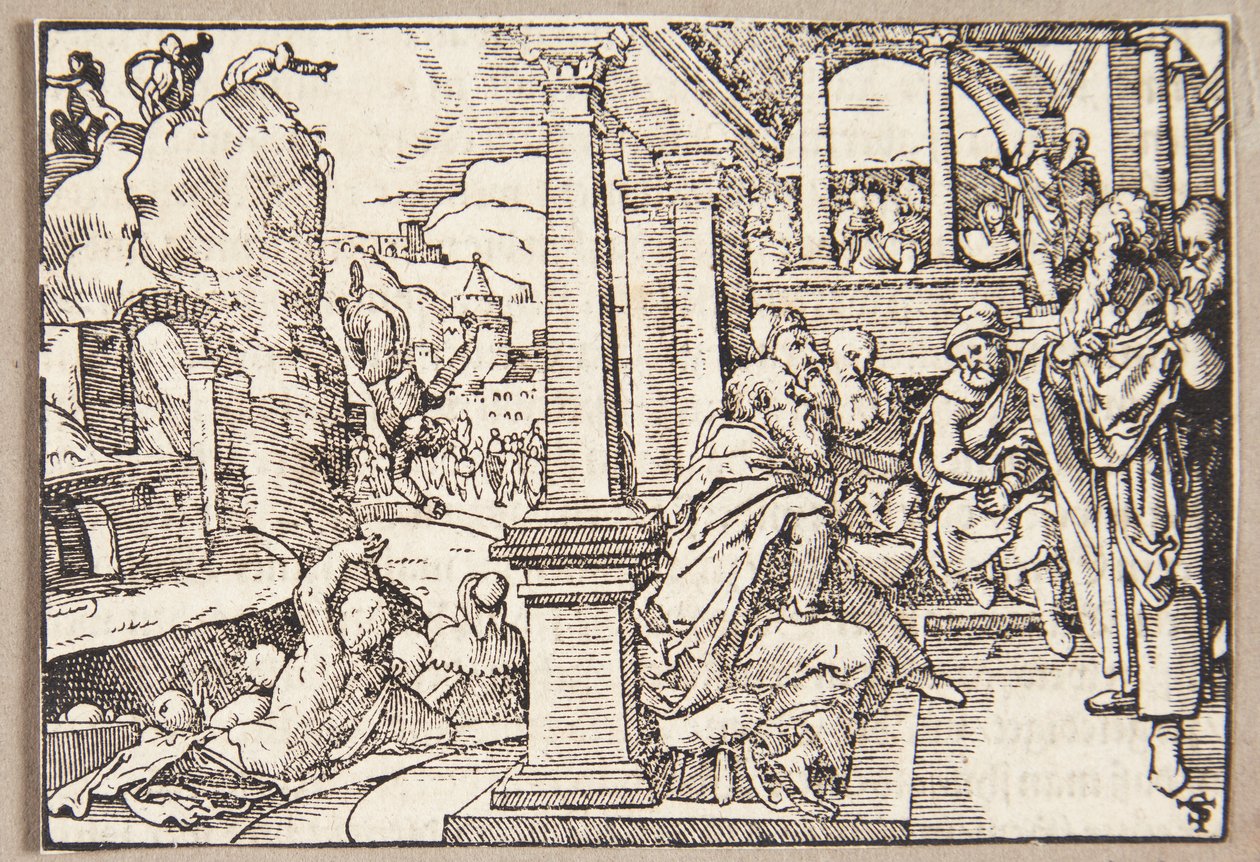 Spurius Cassius wird von einer Klippe gestoßen von Tobias Stimmer