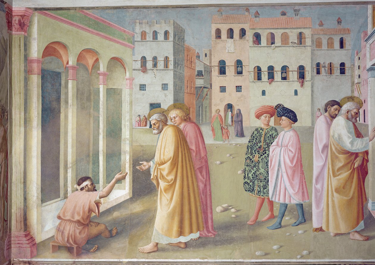 St. Peter heilt einen Krüppel, ca. 1427 (Detail) von Tommaso Masolino da Panicale