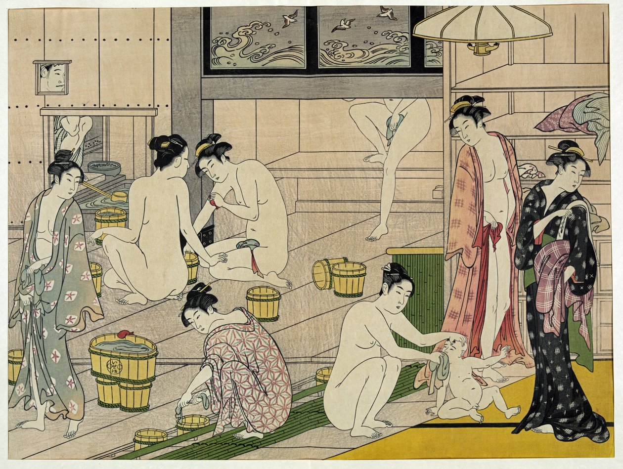 Kiyonaga Badhausfrauen von Torii Kiyonaga