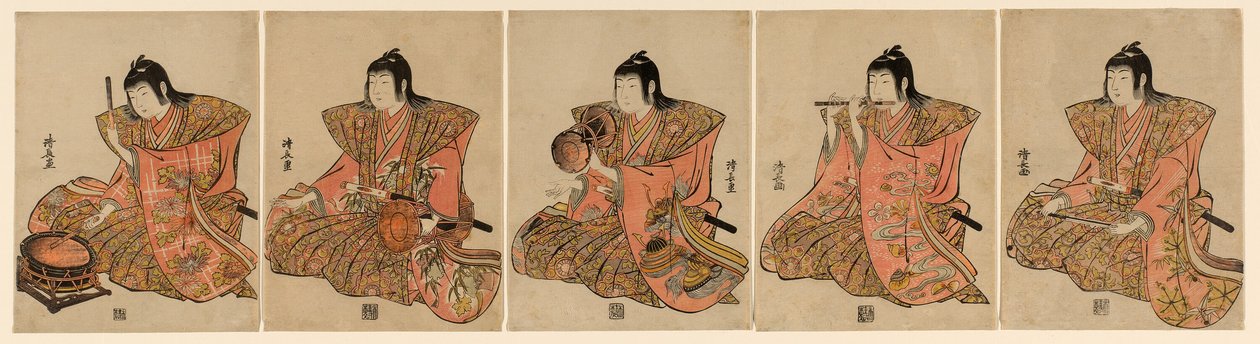 Fünf Musiker (Gonin bayashi) von Torii Kiyonaga