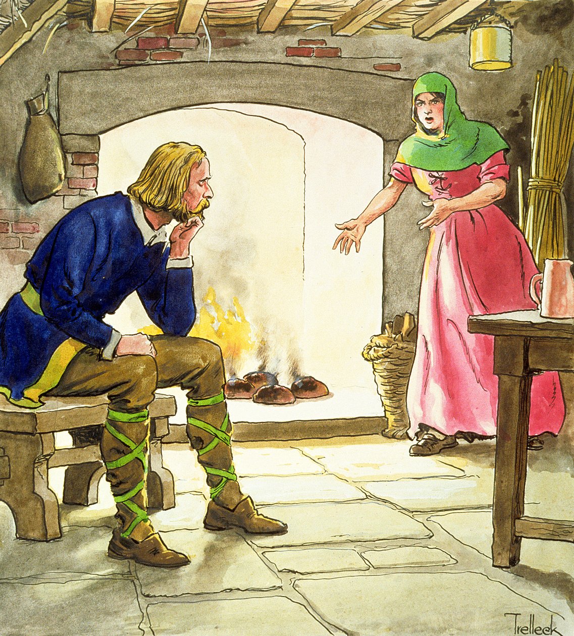 König Alfred (849-99) verbrennt die Kuchen, aus 