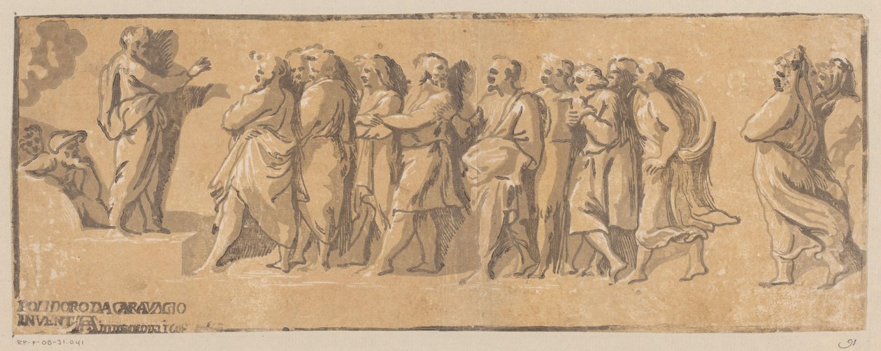 Petrus predigt in Jerusalem von Ugo da Carpi