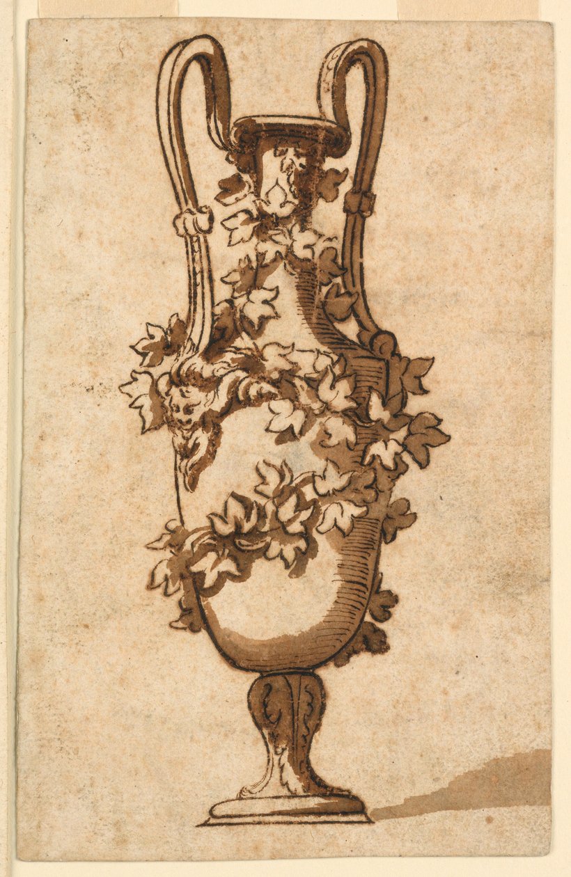 Zeichnung, Entwurf für eine dekorative Vase, 1750–1800 von Unbekannt Unbekannt