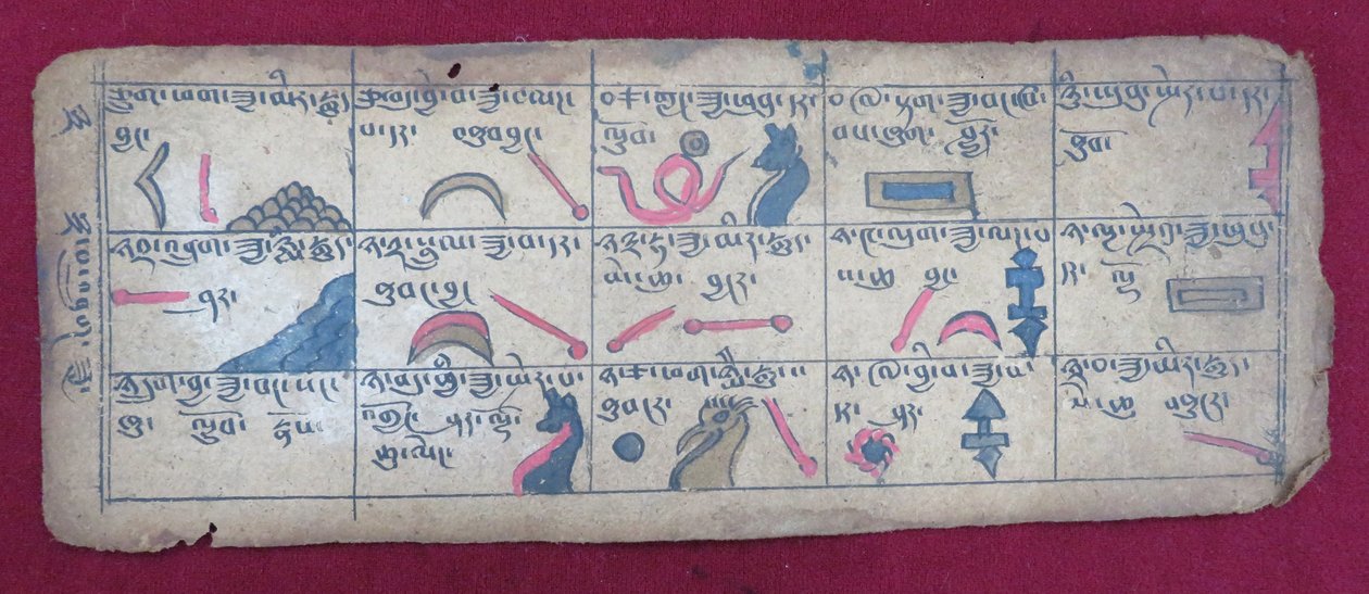 Ersu astrologischer Almanach für die Hälfte eines Monats, mit Ersu Shaba Piktogrammen und Erklärungen auf Tibetisch von Unbekannt Unbekannt