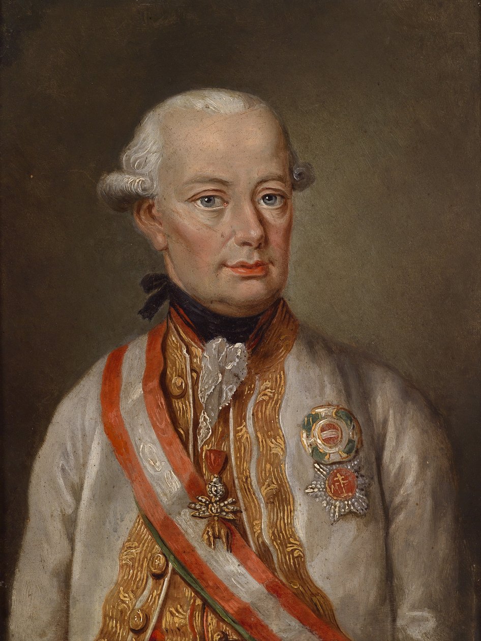 Porträt des Heiligen Römischen Kaisers Leopold II. (1747-1792) in Feldmarschallsuniform mit Medaillen von Unbekannt Unbekannt