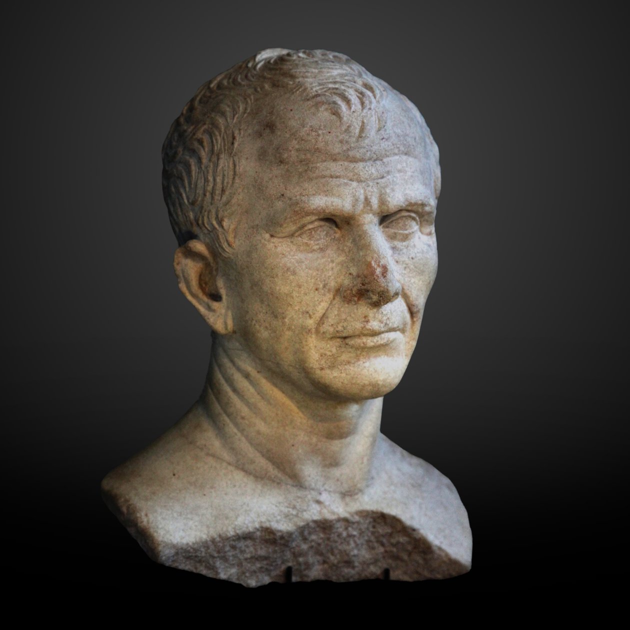 Vermutetes Büste von Caesar, fotografiert in Genf während der temporären Ausstellung Caesar und die Rhone von Unbekannt Unbekannt