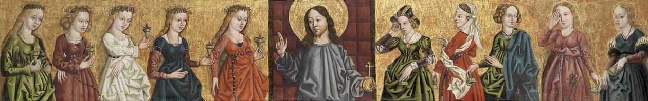 Salvator Mundi zwischen den klugen und den törichten Jungfrauen von Unbekannt Unbekannt