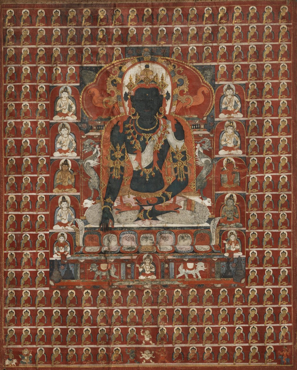 Buddha Akshobhya und die östliche Versammlung des Sarvadurgatiparishodhana Mandala von Unbekannt Unbekannt