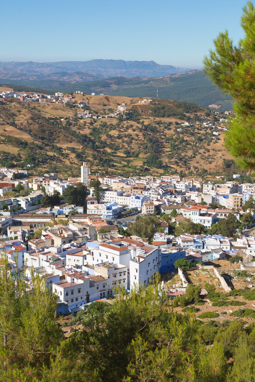 Chefchaouen, Marokko. Gesamtansicht der Stadt. von Unbekannt Unbekannt
