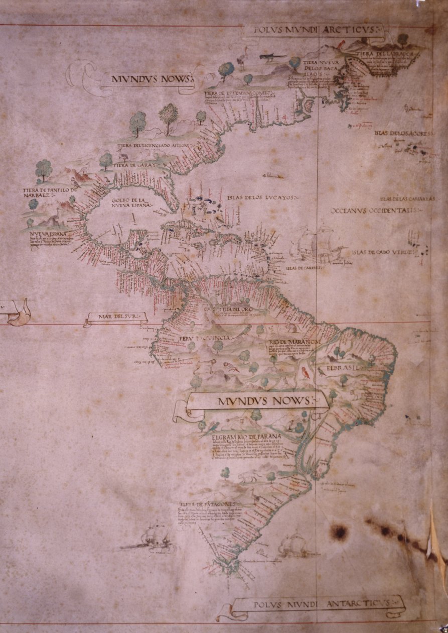 Karte der Neuen Welt, ca. 1532 von Unbekannt Unbekannt
