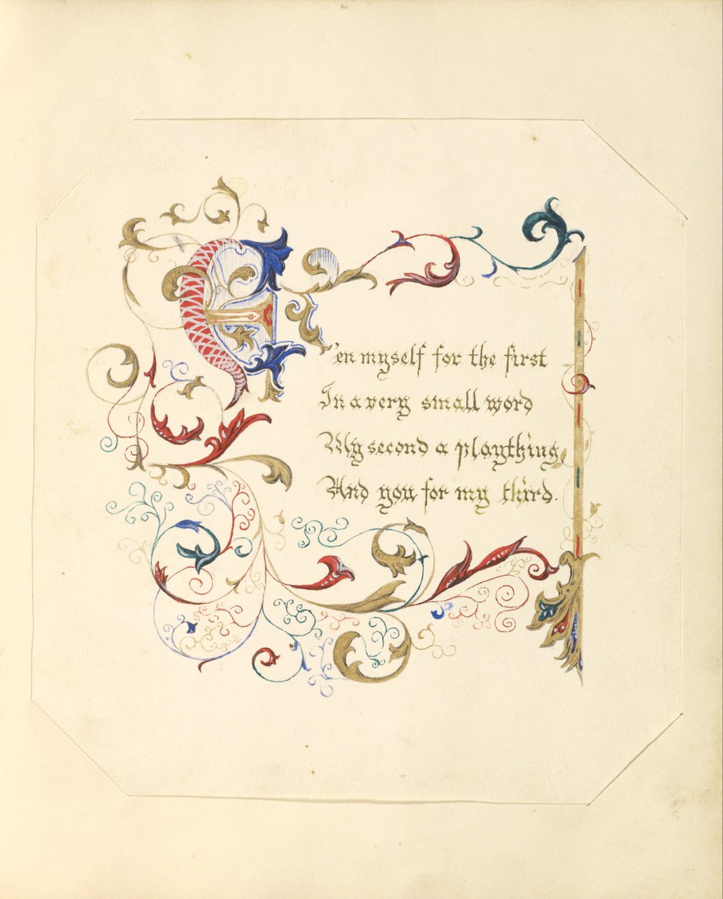 Unbekannter Hersteller, Britisch - (Illuminierte Manuskriptgedicht) von Unbekannt Unbekannt