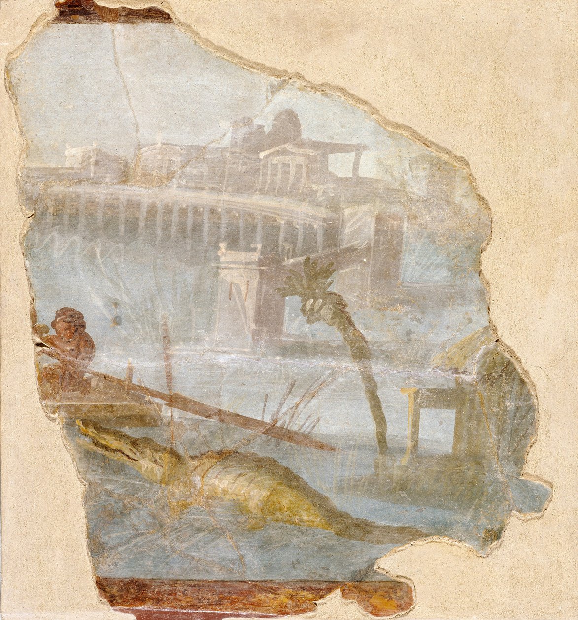 Wandfragment mit einer Nillandschaft von Unbekannt Unbekannt