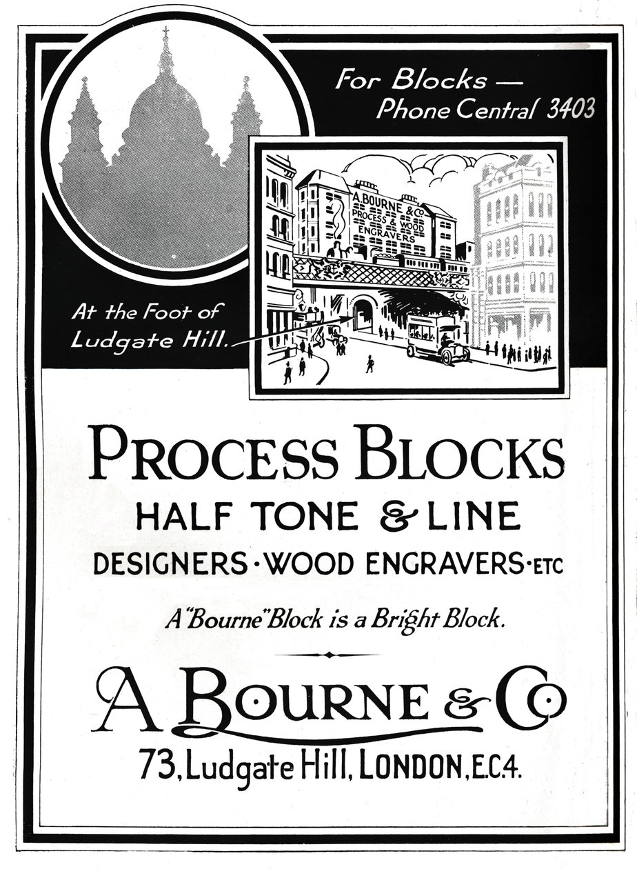 A. Bourne & Co. Anzeige - Prozessblöcke, 1919 von Unbekannt