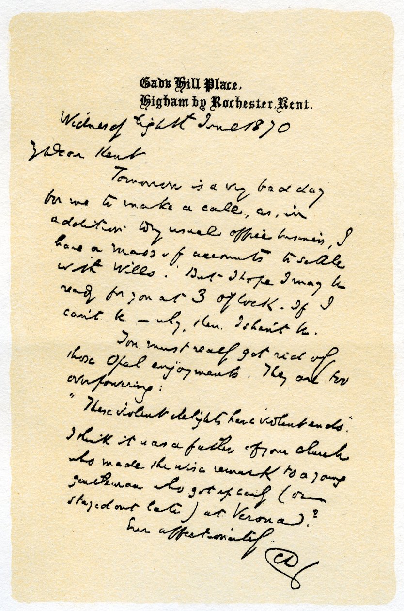 Ein handgeschriebener Brief, 1870, 1899 von Unbekannt