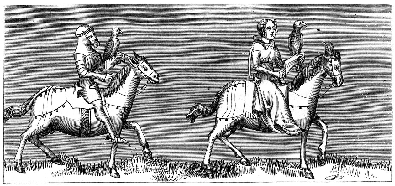 Eine Dame geht auf die Jagd, 14. Jahrhundert 1849 von Unbekannt