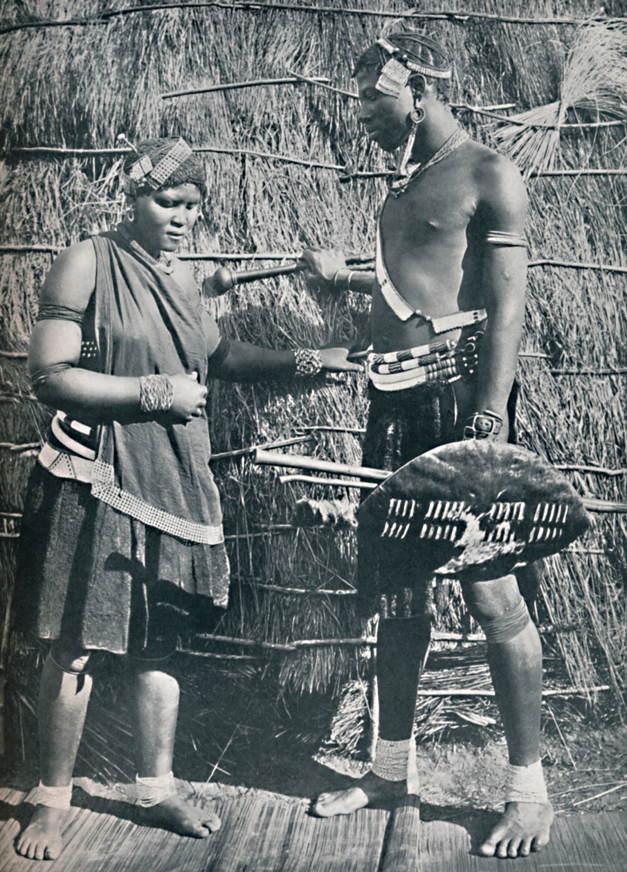 Ein Paar Zulu-Liebende, 1912 von Unbekannt