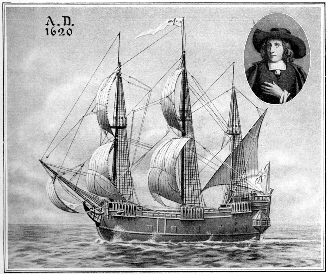 Eine Darstellung der Mayflower, 1922 von Unbekannt