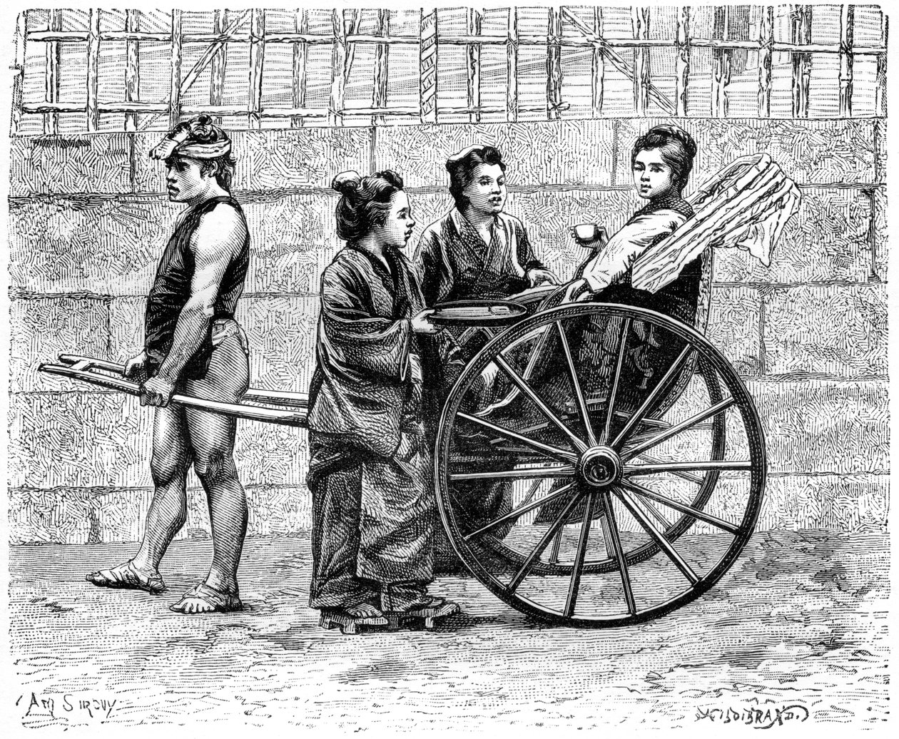 Eine Rikscha, Japan, 1895 von Unbekannt