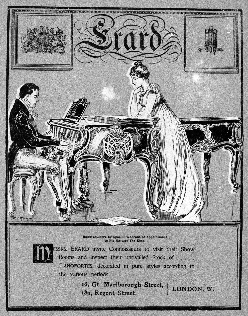 Werbung für Erard-Klaviere, 1901 von Unbekannt