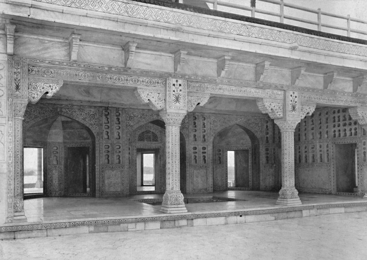 Agra. Ein Raum im Jasmin-Turm, ca. 1910 von Unbekannt