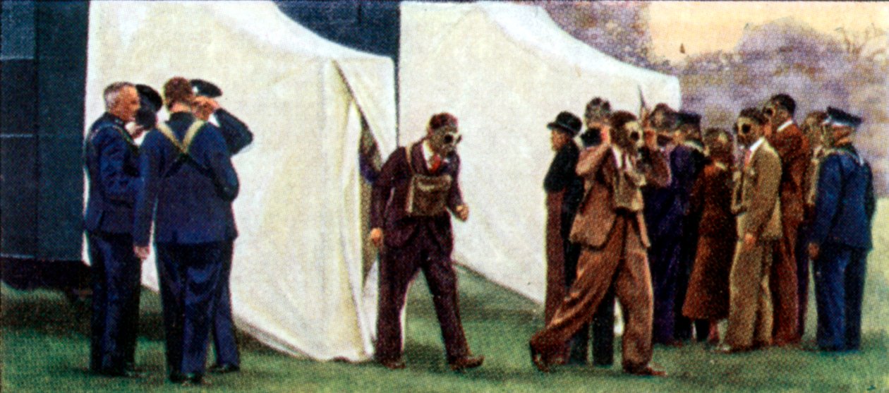 Luftschutzmaßnahmen, Zigarettenkarte, Britisch, 1938 von Unbekannt