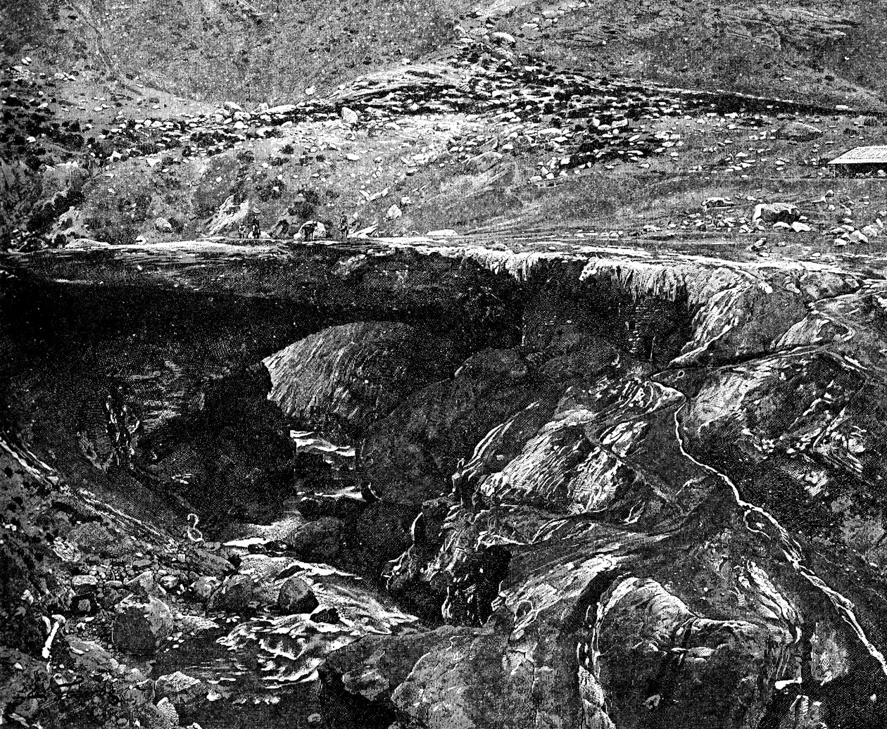 Eine Inka-Brücke, Peru, 1895 von Unbekannt