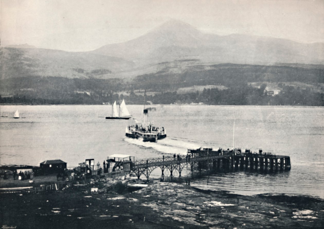 Arran - Brodick Pier und Goatfell, 1895 von Unbekannt