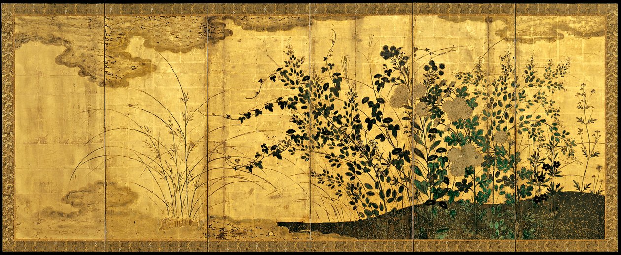 Herbstlandschaft mit Wildgänsen, ca. 1650 von Unbekannt
