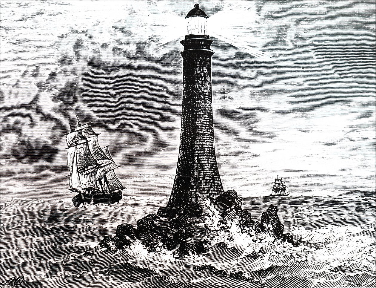 Bell Rock Leuchtturm in einem Sturm von Unbekannt