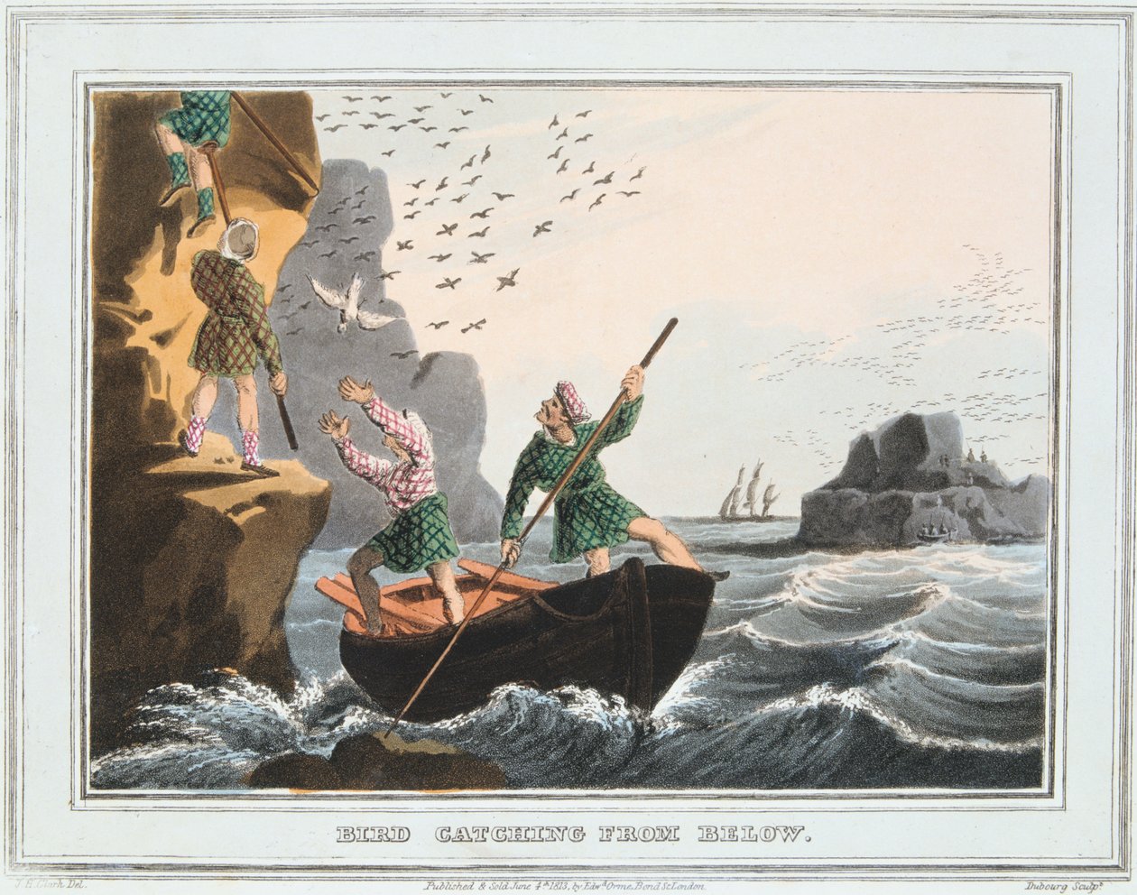 Vogeljagd von unten, Shetlandinseln, 1813 von Unbekannt