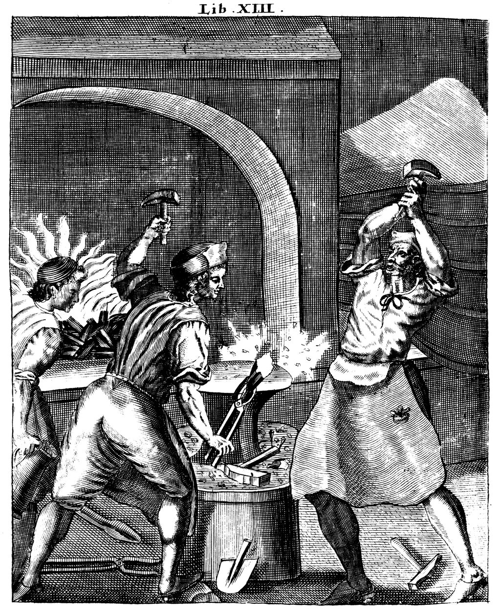 Schmiede bei der Arbeit, 1715 von Unbekannt