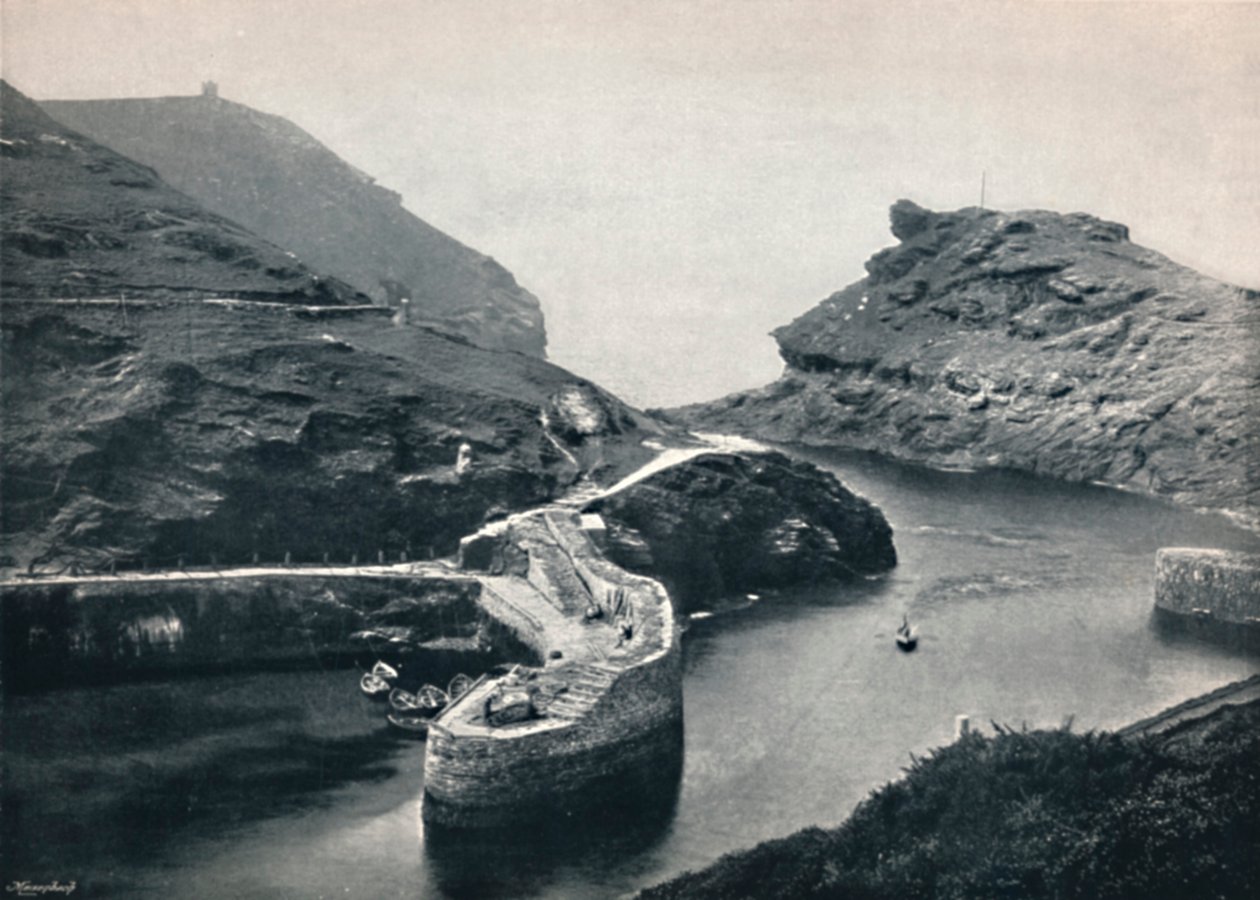 Boscastle - Blick auf den Hafen, 1895 von Unbekannt
