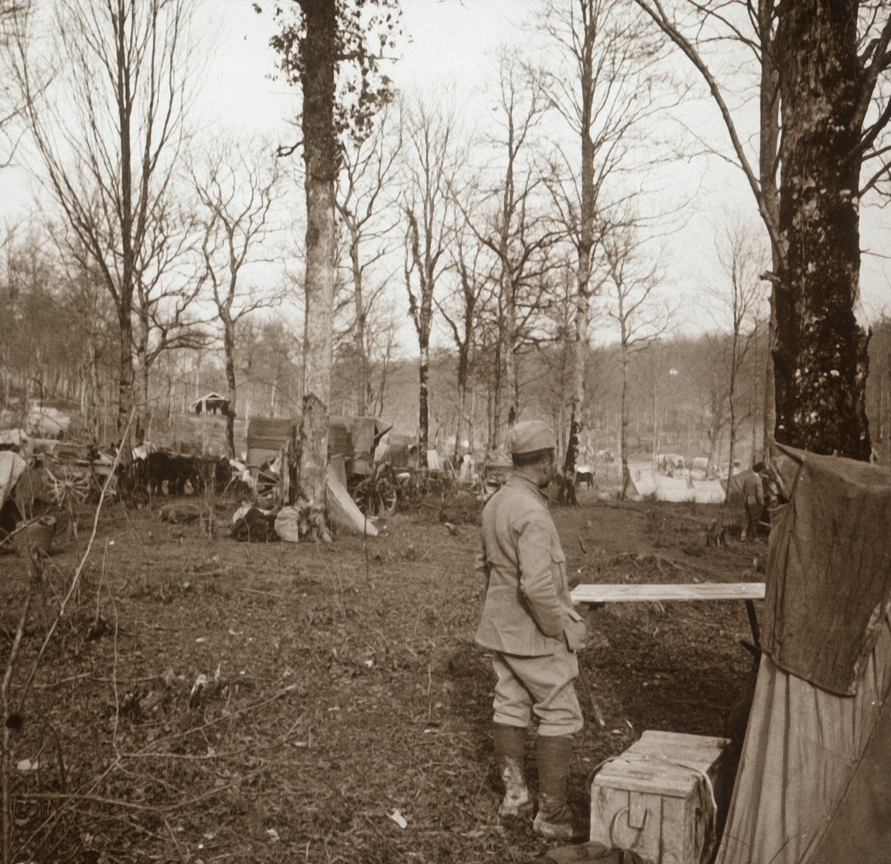 Lager, Genicourt, Nordfrankreich, um 1914-1918 von Unbekannt
