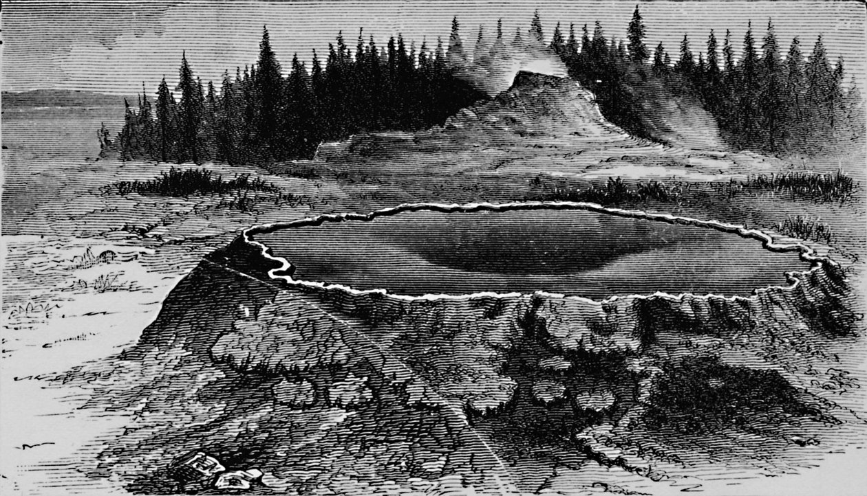 Castle Geyser und Fire Basin von Unbekannt