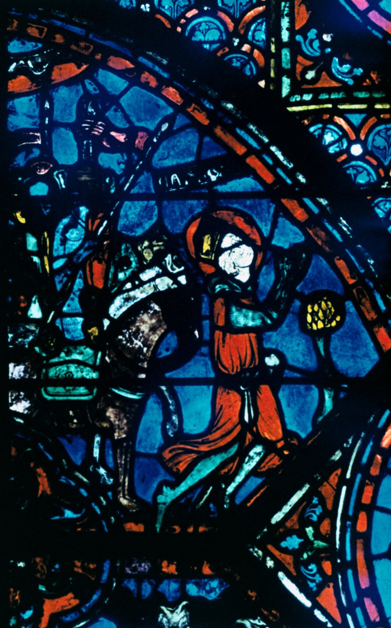 Karl der Große betet, Buntglasfenster, Kathedrale von Chartres, Frankreich, um 1225 von Unbekannt